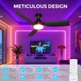 thumbnail image 3 of Consciot Smart 44-inch Ceiling Fan with Light, Matter Enabled, Google/Alexa/Apple Home Voice Control, Quiet DC Motor, 6-Speed, Flush Mount for Low Ceilings, Remote & App Control, Easy Installation, 3 of 8