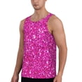 thumbnail image 2 of Uemuo Rose Red Glitter Pattern Men's Muscle Shirts Sleeveless Dry Fit Gym Workout Tank Top Lightweight Sports Tank Top Beach Tank Top, Loose-fit Sleeveless Shirt-3X-Large, 2 of 7