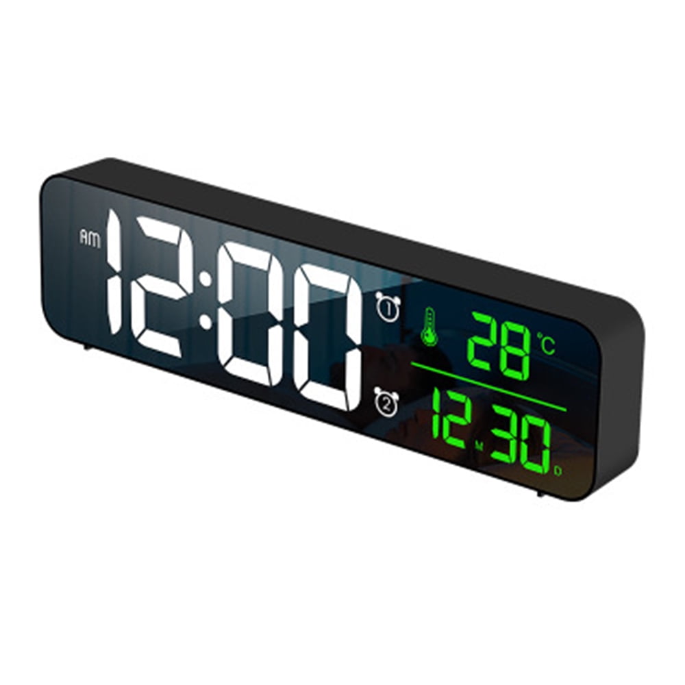 Digital alarm clock, LED alarm clock Digital mirror wall clock Large digits table clock with