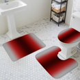 thumbnail image 2 of Grey Dark Red Gradient Bathroom Rugs Set Minimalist Ombre Modern Art Non Slip Absorbent Soft Bath Mats 3 Piece Set with Bathroom Rug, U-Shaped Floor Mat, Toilet Seat Cover Small Size, 2 of 9