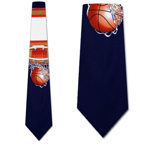 Basketball Hoops (Navy) Necktie Mens Tie