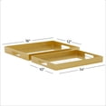 thumbnail image 4 of CosmoLiving by Cosmopolitan 16", 14"W Gold Plastic Mirrored Geometric Tray, 2-Pieces, 4 of 12