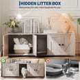 thumbnail image 3 of Cat Litter Box Enclosure for 2 Cats, Hidden Litter Box Furniture Cabinet with Double Room, Double Cat Litter Box Enclosure, Indoor Cat House, 43.4 x 18.1 x 17.7 Inches, 3 of 8