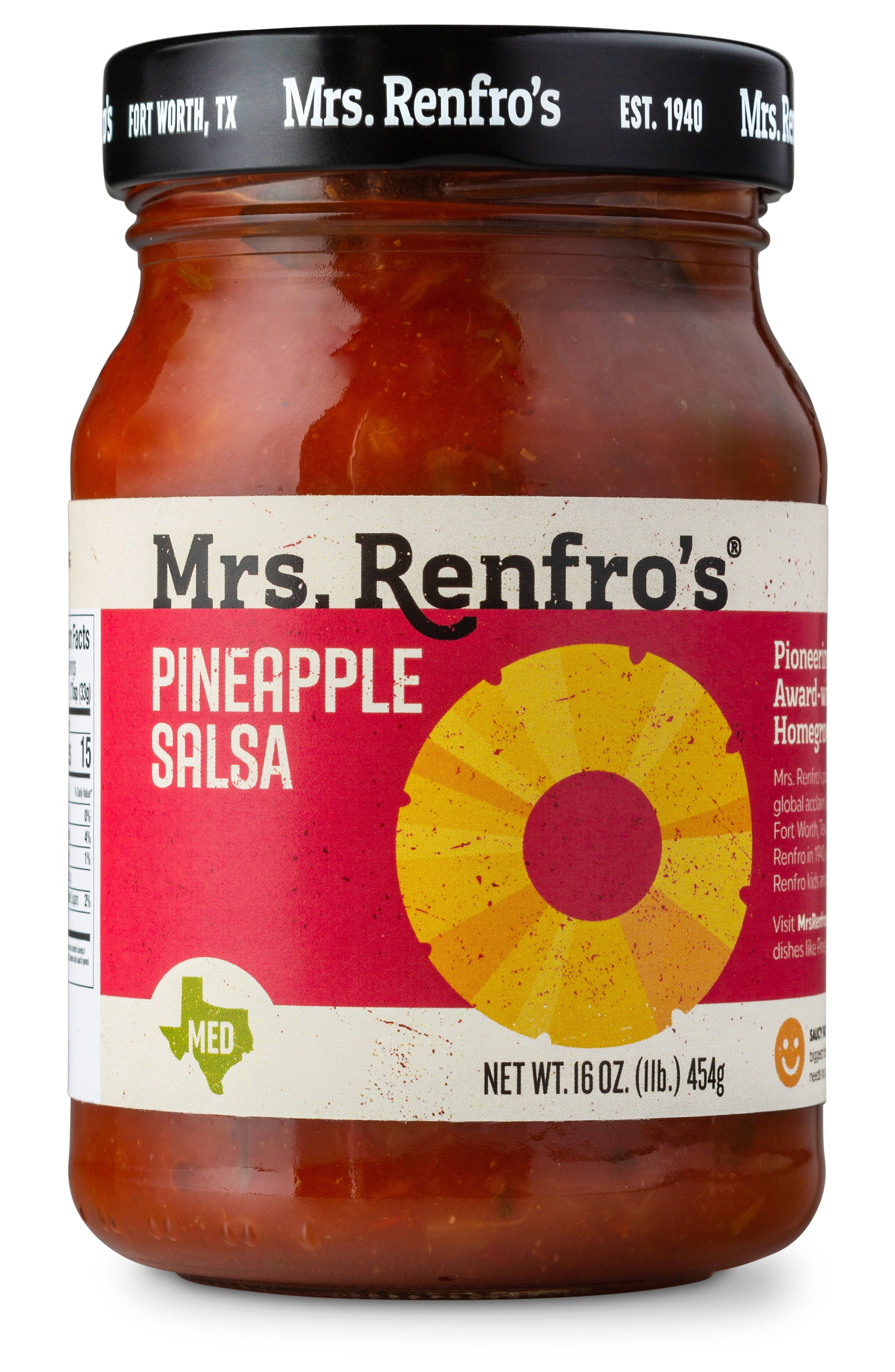 (3 pack) Mrs. Renfro's Gourmet Pineapple Salsa, Medium Heat, 16 oz Jar