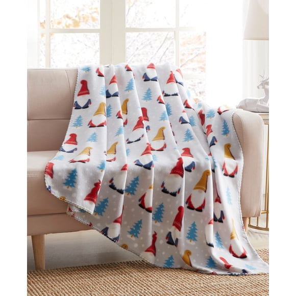 Morgan Home Holiday Printed Fleece Throws, MULTI/COLOR, 50" X 60"