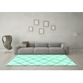 thumbnail image 3 of Ahgly Company Machine Washable Indoor Square Solid Turquoise Blue Modern Area Rugs, 4' Square, 3 of 4