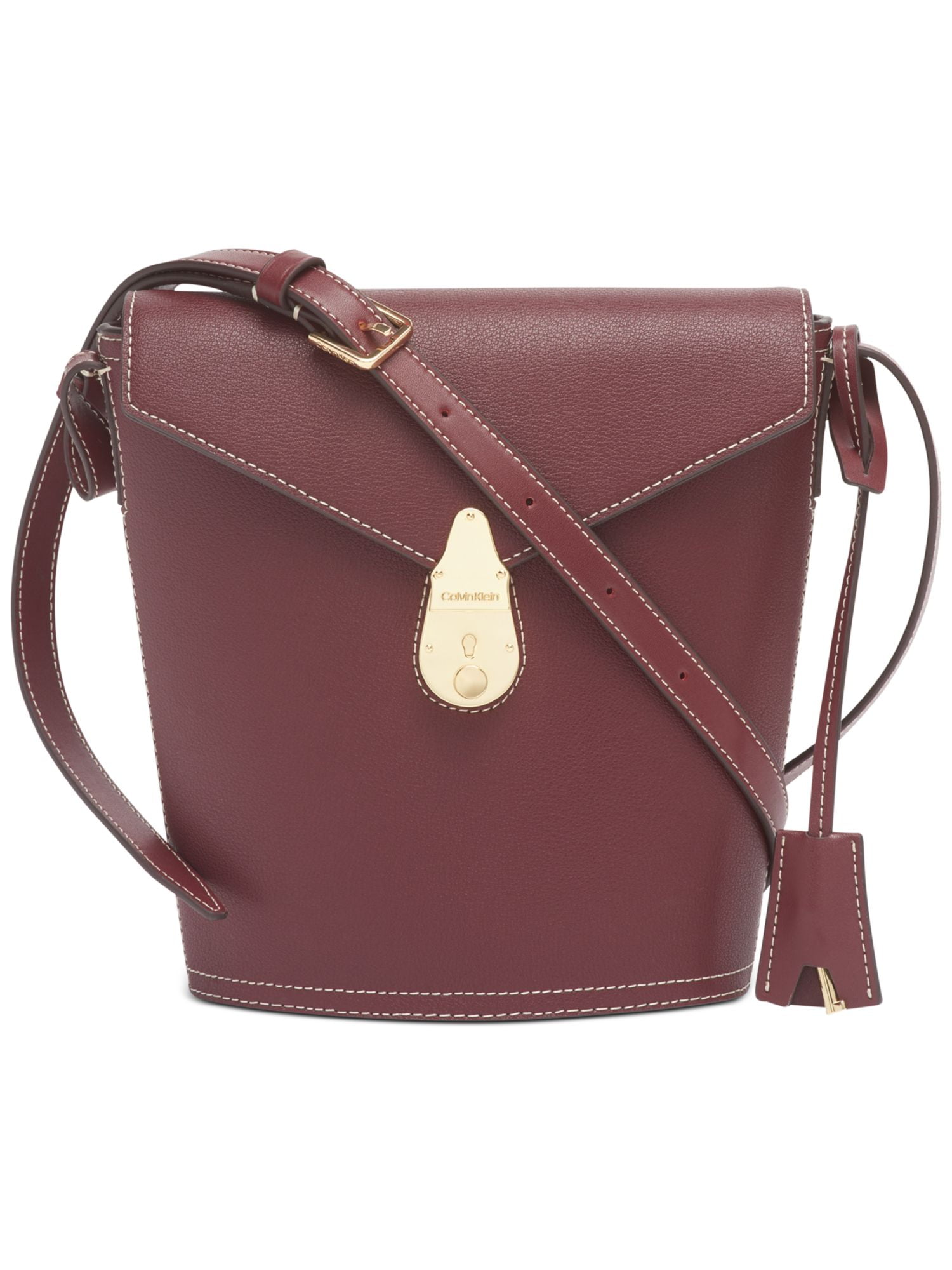 Red Faux Leather Adjustable Strap Bucket Bag by Tanzania Ubuy
