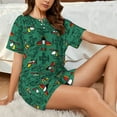 thumbnail image 6 of Bingfone Cartoon Air Transportation Print Pajamas Sets for Women Soft Short-Sleeved Pjs with Lounge Shorts Two Piece Sleepwear, 6 of 8
