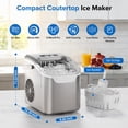 thumbnail image 5 of Auseo Countertop Ice Maker, 2 Sizes of Bullet Ice, 26Lbs/24H, 8 Ice Cubes in 6 Mins, Portable Ice Machine with Self-Cleaning for Home/Party/Travel/Camping (Grey), 5 of 12