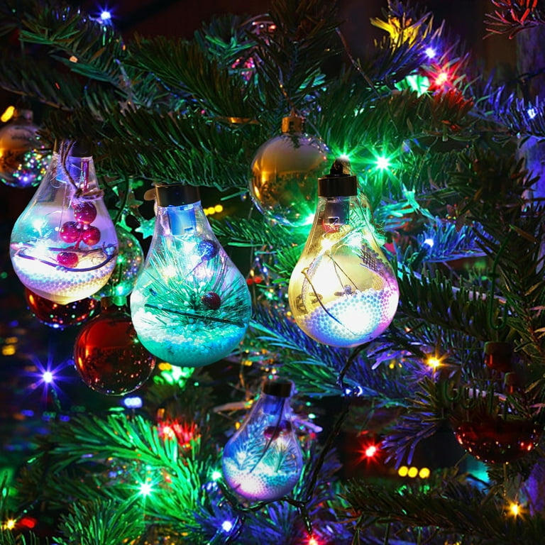 Augper Christmas Ball Ornament, Lighted Hanging Plastic Ball