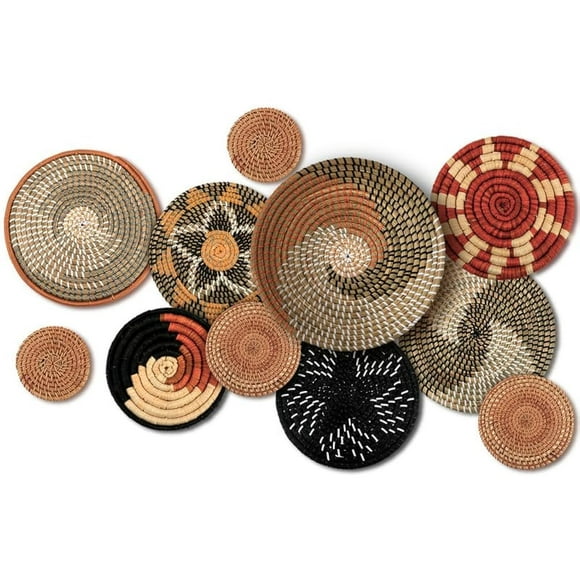 Cesta de pared para decoración con diseño de topo bohemio, 11 unidades