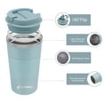 thumbnail image 6 of Aquaphile Vacuum Insulated Coffee Travel Mug Double Walled Reusable Tumbler Cups Light Blue 12 Fluid Ounces, 6 of 7