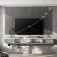 thumbnail image 3 of WAMPAT Wall Mounted Media Console with Power Outlets 70", Floating TV Stand Component Shelf for 75 inches TV for Living Room,White&Grey, 3 of 7