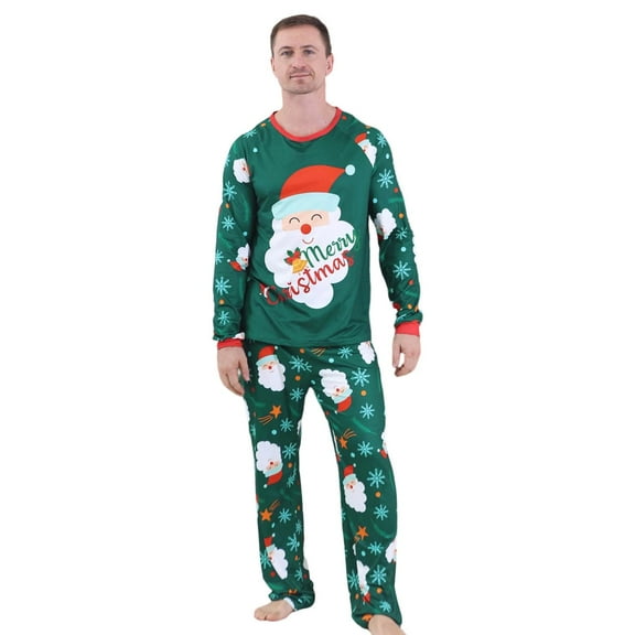 KANG Fashion Family Matching Pajamas For Dad Long Sleeve Top And Pants Two Piece Printed Sleepwear Home Loungewear Christmas Pajamas Family Christmas Pajamas Matching Sets