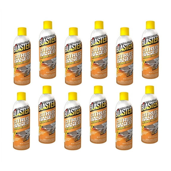 Blaster 12 Pack Powerful Citrus-Based Degreaser, 16-CBD, 11 oz. Aerosol Can