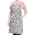 thumbnail image 5 of Light Dark Floral Burst Pattern Apron-Garden Aprons for Women with Pockets-Cotton Linen Waterproof Kitchen Cooking Gardening Aprons Adjustable for Kitchen,Cooking,BBQ and Salon 33x27 Inch, 5 of 7