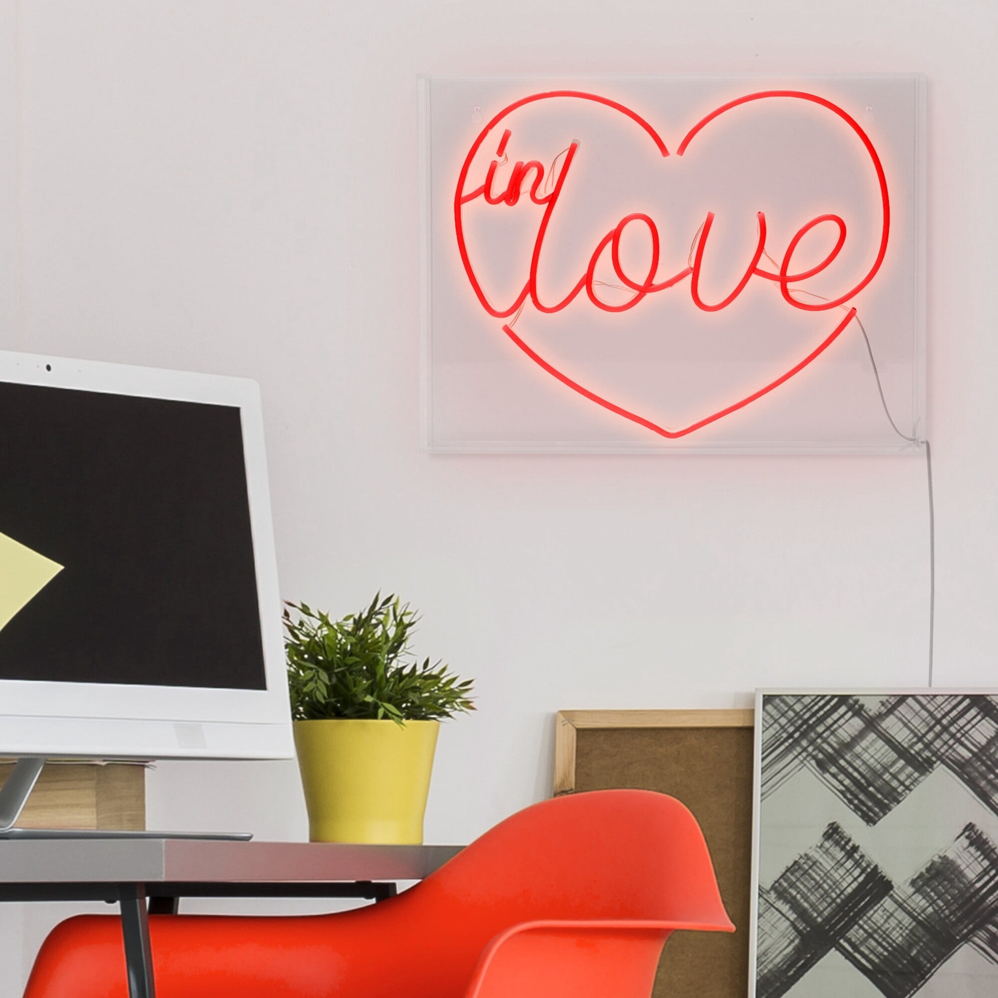 American Art Decor Neon LED Light Acrylic Box Sign - In Love Heart
