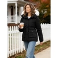 thumbnail image 5 of Wantdo Women's Winter Puffer Coat with Removable Hood Waterproof Warm Jacket Thickened Insulated Parka Black L, 5 of 9
