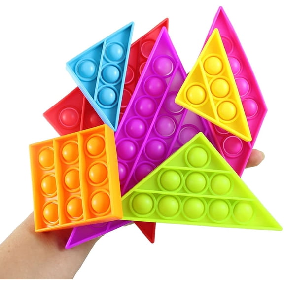 Tangram Puzzle Bubble Pop Game - 7 Individual Pieces that Connect - Silicone Push Poke Bubble Wrap Fidget Toy - Bubble Popper Sensory Stress Toy