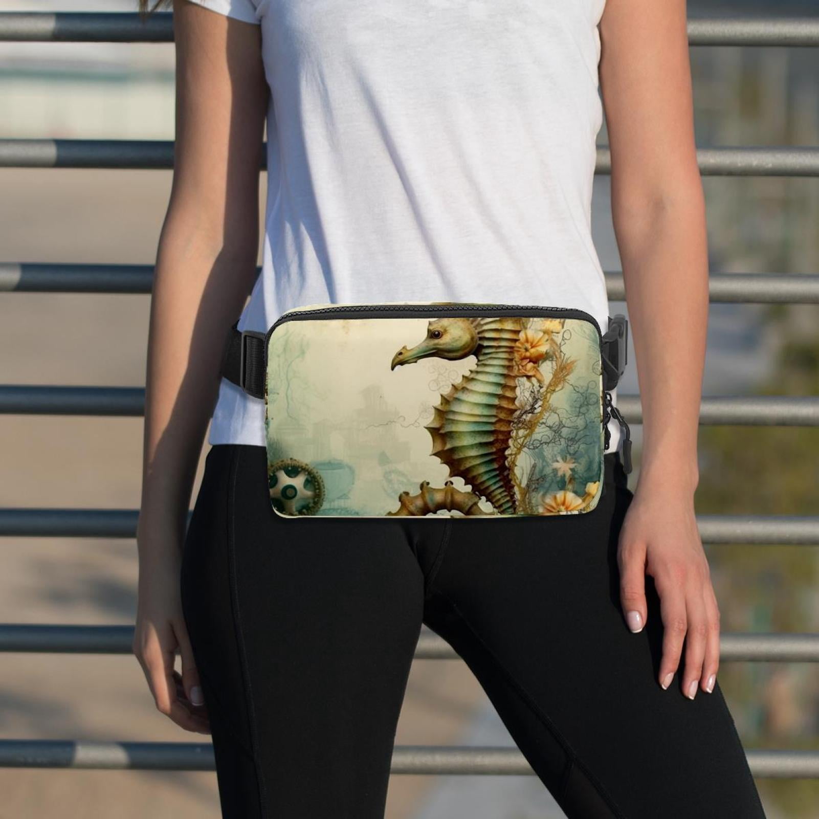 Sea horse Lightweight Adjustable Fanny Pack with Extension Strap - Unisex Crossbody Bag Money Belt