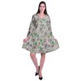 thumbnail image 2 of Moomaya Robe Courte Évasée Imprimée de Designer, Manches Longues, Tunique en Velours, Robes pour Femmes, 2 of 6