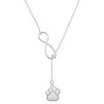 thumbnail image 1 of Delight Jewelry Silvertone Large White Paw Silver tone Elegant Infinity Lariat Necklace, 1 of 4