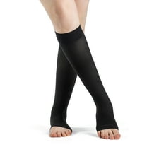 sigvaris 971cslo99 access womens 15-20 mmhg open toe knee high compression stockings, black - small long