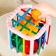 thumbnail image 4 of Juguete clasificador de formas de arcoíris para bebés | Actividad de motricidad fina con cuerdas elásticas de colores | Juego de aprendizaje sensorial | Incluye 6 juguetes de frutas | Juguete, 4 of 5