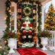 thumbnail image 1 of Seyotauo Merry Christmas Door Cover 72 x 35 Inch Xmas Tree Santa Snowman Fireplace Printed Door Hanging Cover Large Banner Background for Front Porch Outdoor Sign Holiday Party Decorations, 1 of 6