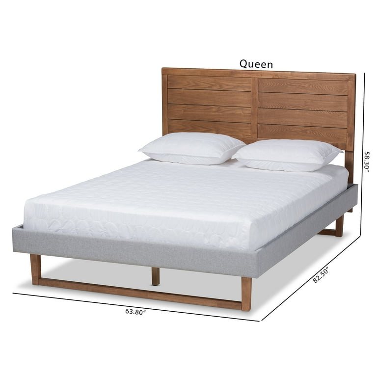 Baxton Studio Claudia Rustic Modern Light Grey Fabric Upholstered and Walnut Brown Finished Wood Full Size Platform Bed Baxton Studio Claudia Rustic Modern Light Grey Fabric Upholstered and Walnut Brown Finished Wood Full Size Platform Bed