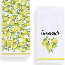 Watercolor Lemon Kitchen Dish Towel 18 x 26 Inch, Seasonal Spring Summer Lemone Tea Towels Dish Cloth for Cooking Baking Set of 2
