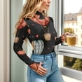 thumbnail image 5 of Hearts and Hot Air Balloons Women's Mock Turtle Neck Long Sleeve Tops Bodysuit Jumpsuit One Piece Leotards Shirt, 5 of 8