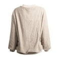 thumbnail image 5 of XIAOCHA Womens Sweatshirts Simple Solid Color Crewneck Pullover Tops Drop Shoulder Long Sleeve Loose Fit Warm Sweatshirt Fall Winter Layering, 5 of 5