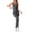 gray, variant on Ribbed Knit Yoga Jumpsuit with Chest Pad Fitness Training One Piece