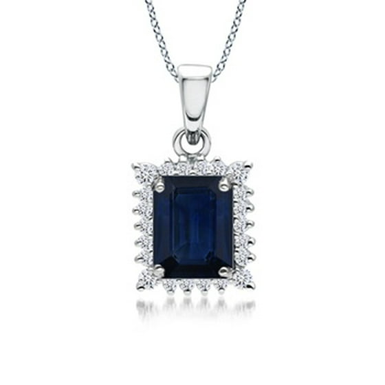 Angara Mother S Day Jewelry Vintage Style Emerald Cut Sapphire Angara Mother S Day Jewelry Vintage Style Emerald Cut Sapphire Halo Pendant In 14k Yellow Gold 7x5mm Blue Sp0160s Yg Aa 7x5 Com