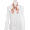 thumbnail image 2 of INSPIRE CHIC Floral Chiffon Scarves Square Skinny Long Neck Scarf Neckerchief Square-Light Red 70x70cm, 2 of 7
