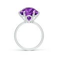 thumbnail image 2 of ANGARA Natural Hexagonal Fancy-Cut 7 ct Amethyst Solitaire Ring in 14K White Gold for Women (Size-11mm) | February Birthstone, Birthday, Anniversary, Jewelry Gift for Women | Natural Amethyst Ring, 2 of 9