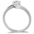 thumbnail image 3 of Luxe Jewelry Designs Women's High Polished Stainless Steel Engagement Ring with Heart Cubic Zirconia, 3 of 4