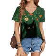 thumbnail image 6 of Yopmin Cat T Shirts for Women V Neck Loose Summer T Shirts Fashion Basic Tops Short Sleeve for Travel Dating Commuting, 6 of 6