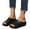 Black, variant on Casual Platform Slides for Woman Peep Toe Wedge Mules Comfortable Slip on Heeled Sandals