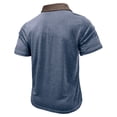 thumbnail image 5 of Yifymode Men's Classic Fit Short Sleeve Polo Shirt, Button-Down Collar Soft Fabric with Chest Pocket Casual Style Blue L, 5 of 5