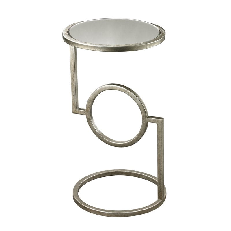 Dimond Home Mirrored Top End Table In Antique Silver And Mirror Dimond Home Mirrored Top End Table In