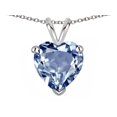thumbnail image 2 of Star K � Simulated Aquamarine 8mm Heart Pendant Necklace, 2 of 6