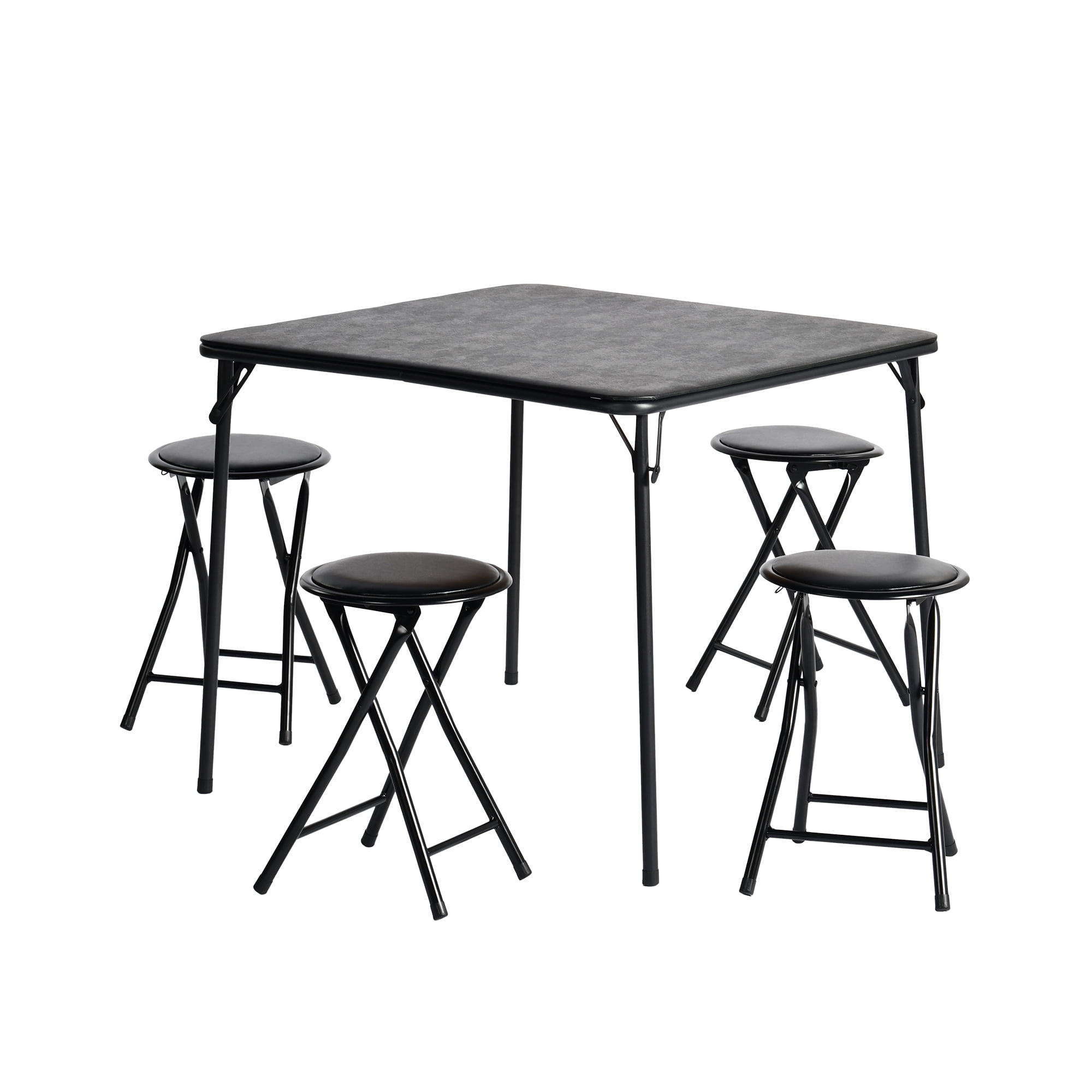 Walnut Finish Folding Table with Steel Frame, Lightweight Portable Foldable Desk, Space-Saving Multi-Purpose Table for Dining Office Indoor Outdoor Use