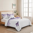 thumbnail image 5 of King Quilt Set 96''x106'', Wisteria Lightweight Summer Bedspread Coverlet Set with 2 Pillow Shams, Purple Flowers Butterflies Vintage Spring Breathable All Season Quilt Bedding for Bedroom/Guest Room, 5 of 9