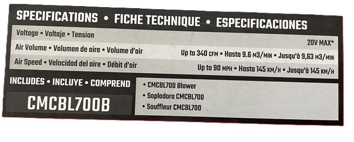 CRAFTSMAN V20 20v 380-CFM 100-MPH Cordless Battery Handheld Leaf Blower Battery and Charger Not Included