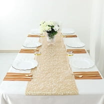 Balsa Circle 6 feet Gold Reversible Metallic Woven Vinyl Plastic Table Runner Party Events Catering Decorations