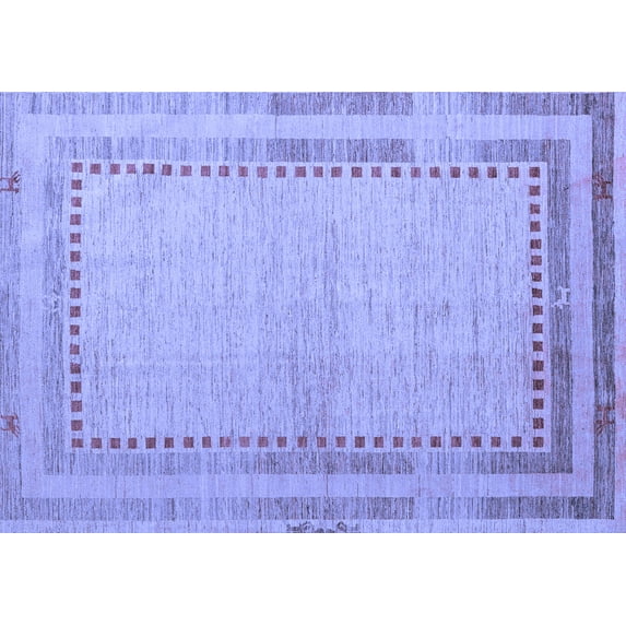 Ahgly Company Machine Washable Indoor Rectangle Abstract Blue Modern Area Rugs, 2' x 4'
