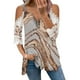 thumbnail image 1 of Elegante mujer casual cremallera cuello impresión blusa encaje manga corta camiseta verano Tops OAVQHLG3B Store  lin121212, 1 of 4