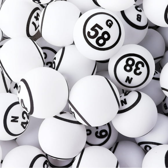 GSE Games & Sports Expert 1.5" White Bingo Balls - Ping Pong Size Balls for Large Bingo Cage, Bingo Calling Balls for Parties, Prize Raffles, Family Game Nights (Double Numbered)